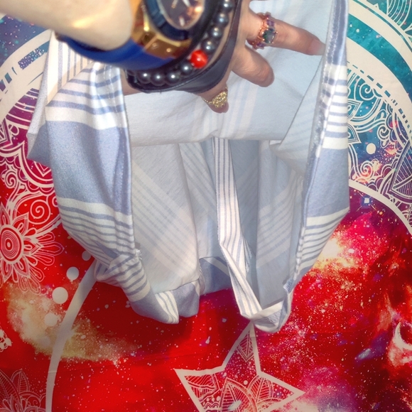 Boutique Women's Drape Tank Blue & White Stripe Sz. XL - Picture 5 of 6